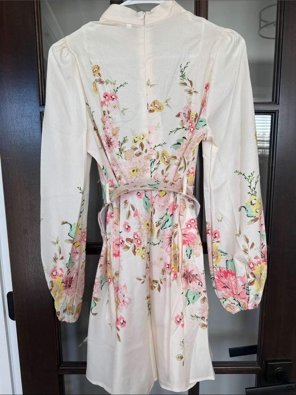 Floral Cream Long-Sleeve Midi Dress - Picture 7 of 8